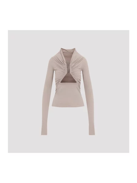 Top Rick Owens z dżerseju beżowy