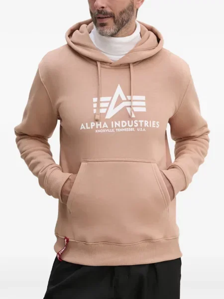 Hanorac cu glugă Alpha Industries cu imagine cu cordon