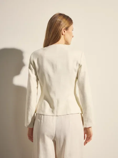 Reserved Лляний піджак білий