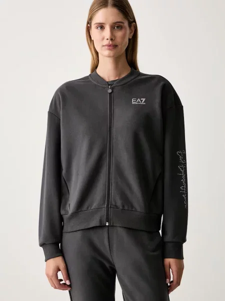 Emporio Armani melegítőfelső női pamuttal szürke