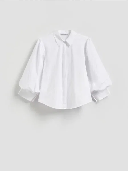 Reserved Cămașă cu mâneci bufante crem