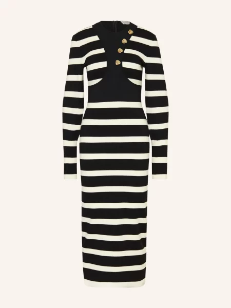 Alexander Mcqueen Sukienka Z Dzianiny schwarz biała