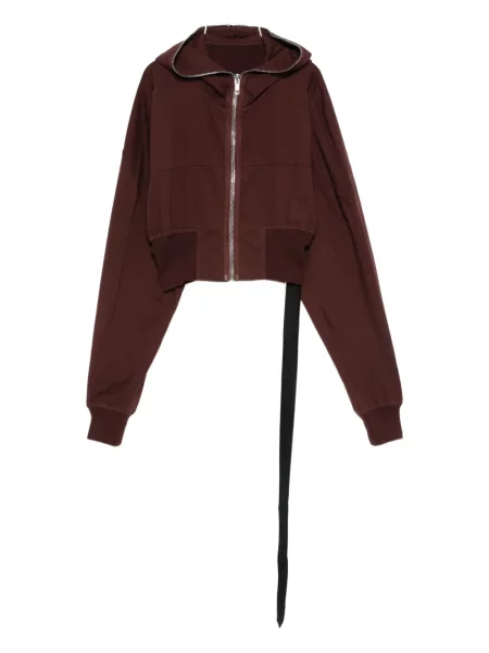 Bluza z kapturem Rick Owens Drkshdw o krotszym kroju czerwona