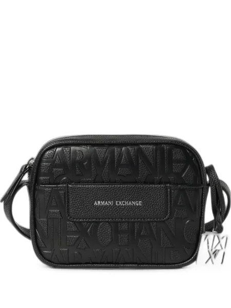 Geantă Armani Exchange cu autograf negru