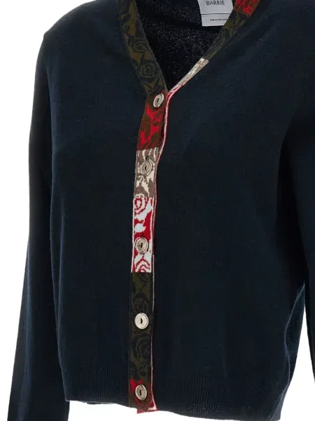 Cardigan Barrie cu model floral cu decolteu în V negru