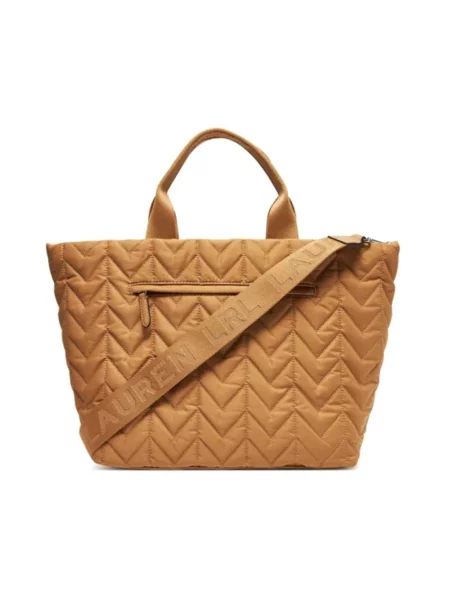 Ralph Lauren Torebki Kobieta ONE SIZE Skóra Stevie Zip Tote beżowy