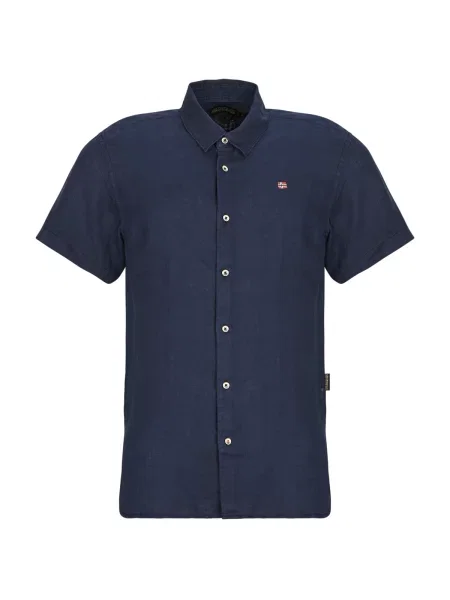 Lanena srajca Napapijri s kratkimi rokavi