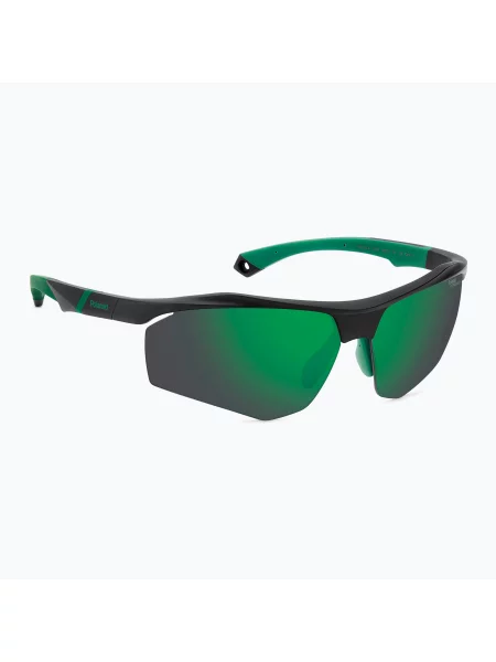 Okulary przeciwsłoneczne męskie Polaroid PLD matte black green/green mirror polarized hc czarny