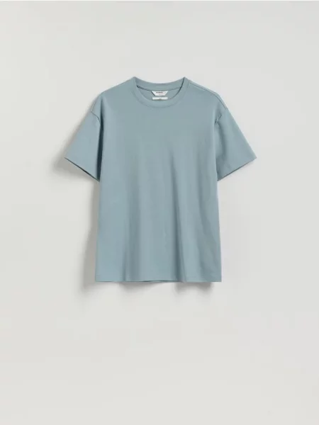 Reserved t-shirt boxy jasnoszary