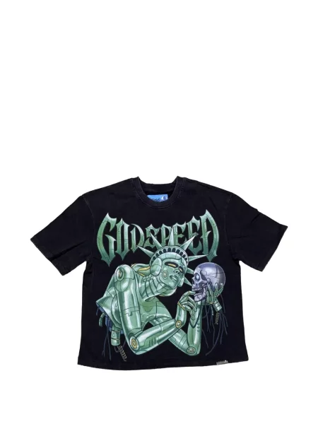 Tricou Godspeed cu imagine negru