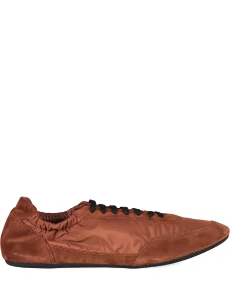 Sneakerși Prada din piele de căprioară maro