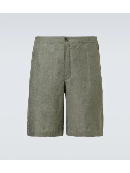Lanene bermuda kratke hlače Loro Piana zelena