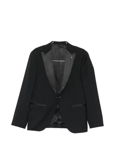 Costum Manuel Ritz din satin cu rever negru