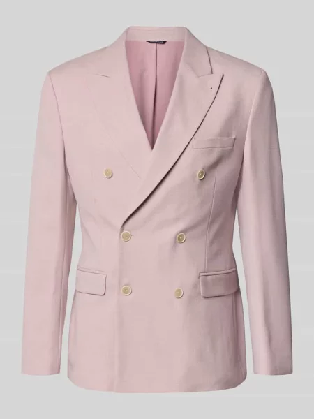 Marynarka garniturowa w kroju slim fit z kołnierzem z klapami Mcneal różowa
