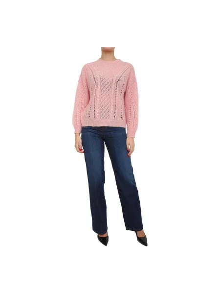 Sweter Twinset wełniany różowy