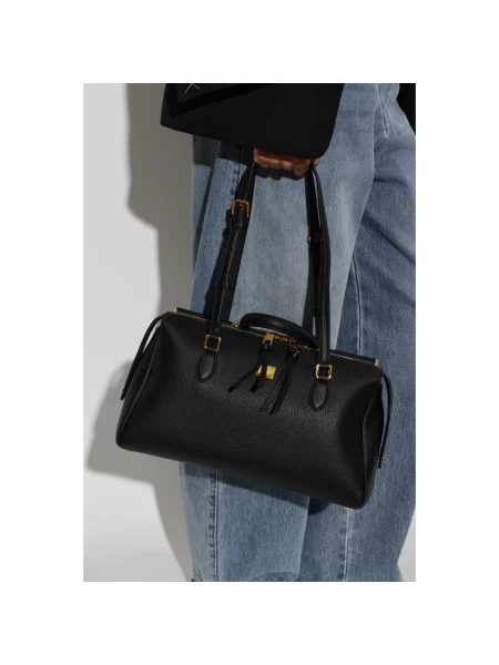 Torebka Dolce And Gabbana skórzana biznesowa czarna