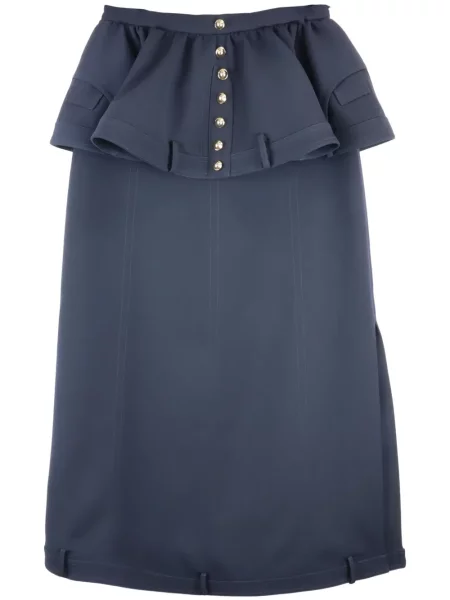 Midi-suknja Rokh peplum iznad koljena plava