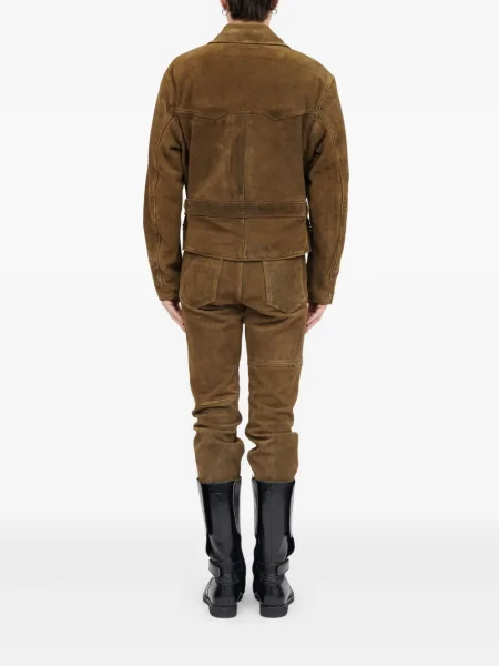 Кожено яке Mm6 Maison Margiela кафяво