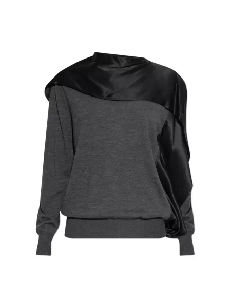 Sweter Ferragamo wełniany szary
