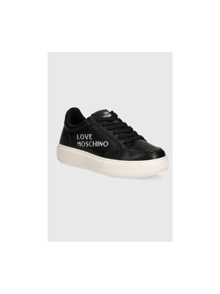 Love Moschino sneakersy skórzane czarny