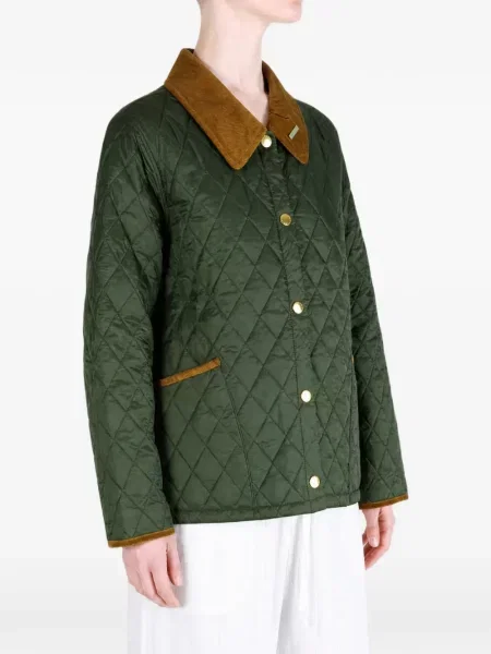 Gulerat matlasat geacă Barbour de catifea cord verde