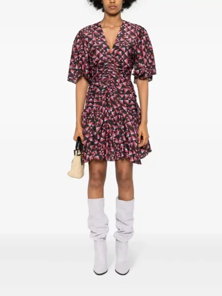 Raštuota kostiumas mini mini suknelė Isabel Marant juoda