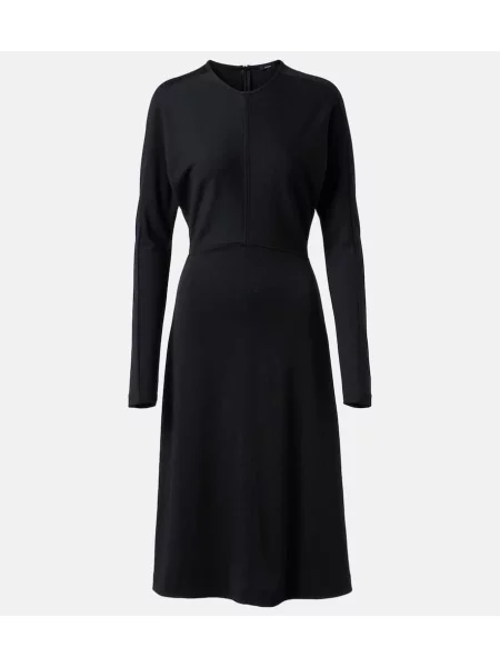 Rochie midi Joseph de lână până la genunchi de costum negru