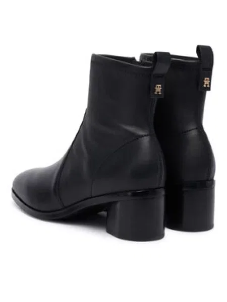Tommy Hilfiger Čizme Th Stretch Leather Bootie crna