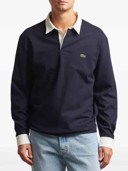 Tricou polo Lacoste din jerseu albastru