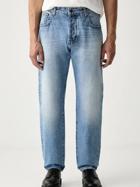 Armani Exchange blugi loose pentru bărbați albastru