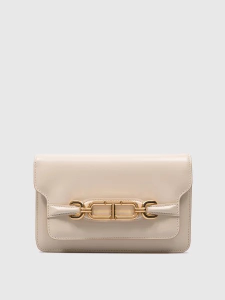 Шкіряна сумка крос-боді Tom Ford бежева