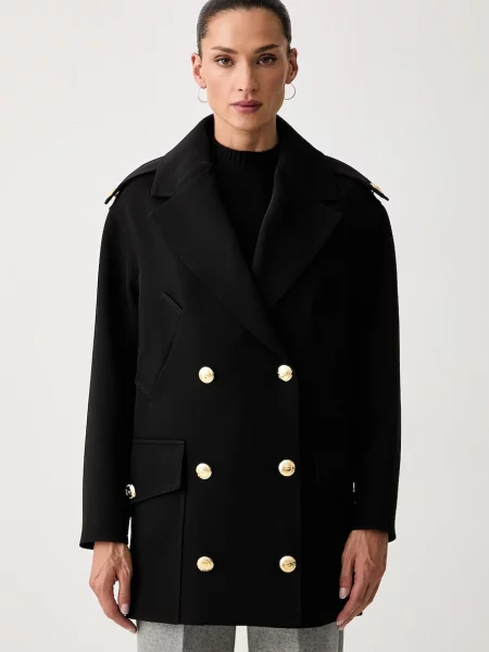 Palton Elisabetta Franchi elegant negru