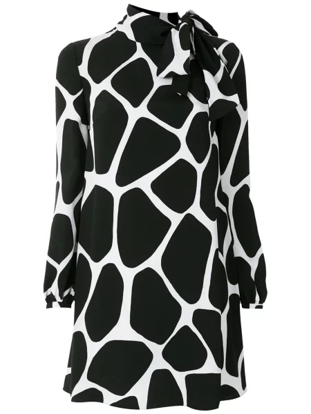 Rochie mini Valentino Garavani de mătase cu imagine de costum negru