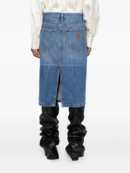 Fustă din denim Alexander Wang până la genunchi albastru