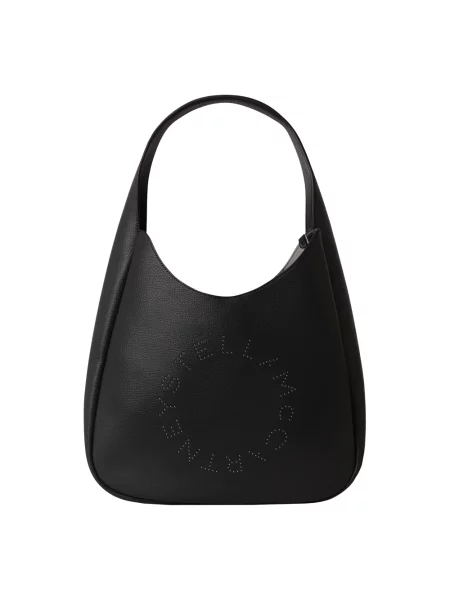Duża torebka hobo Stella Mccartney z ćwiekami czarna