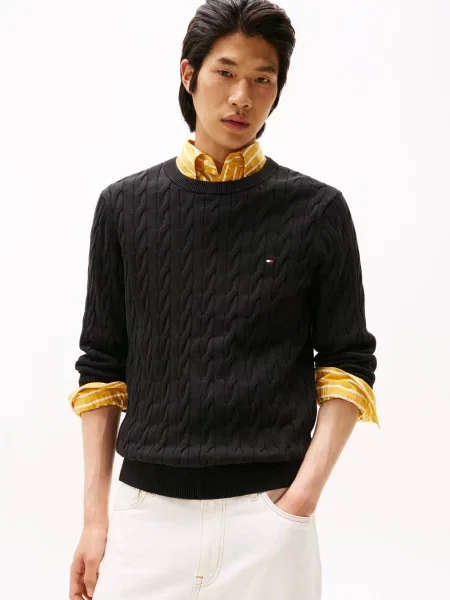TOMMY HILFIGER Pulover CLASSIC' negru
