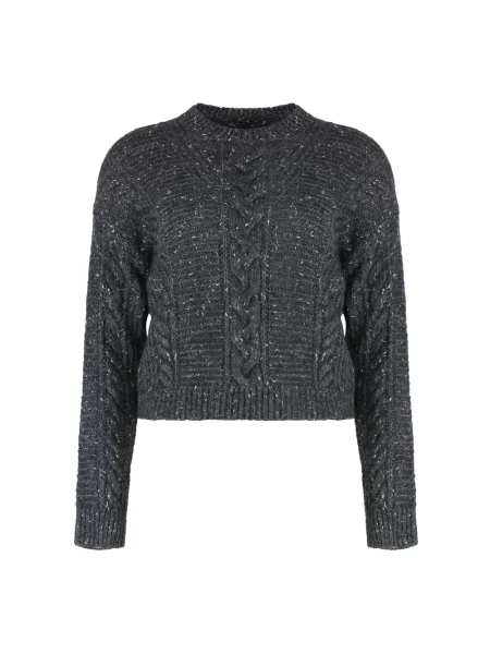 Lniany sweter Max Mara Studio szary