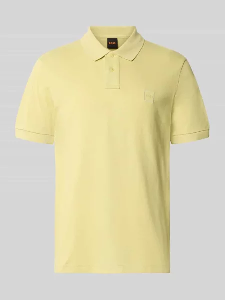Koszulka polo z mieszanki bawełny o kroju regular fit model PASSENGER' Boss Orange żółte