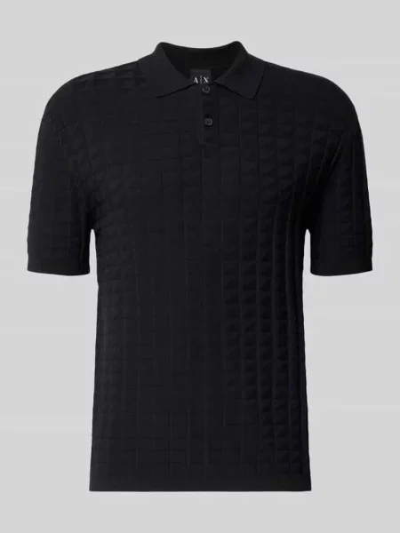 Koszulka polo o kroju regular fit z mieszanki model Maglia' Armani Exchange granatowa