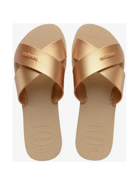 Japonki Havaianas Aqua Metallic Beige Dorado beżowe