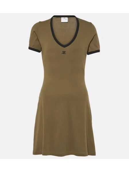 Sukienka Courreges z dżerseju brązowa