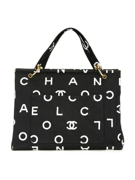 Kabelka Chanel Pre-owned s potiskem černá