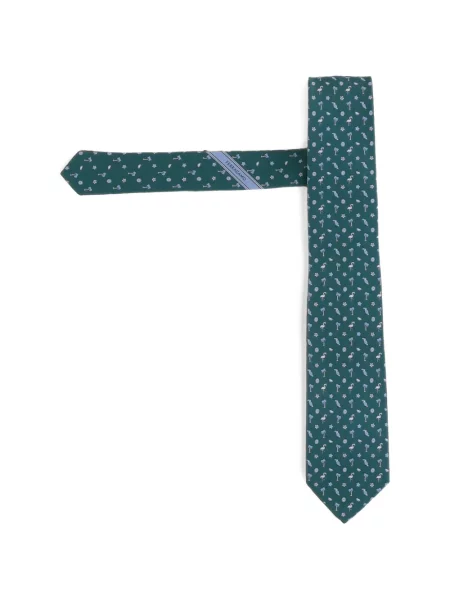 Cravată Ferragamo de mătase verde
