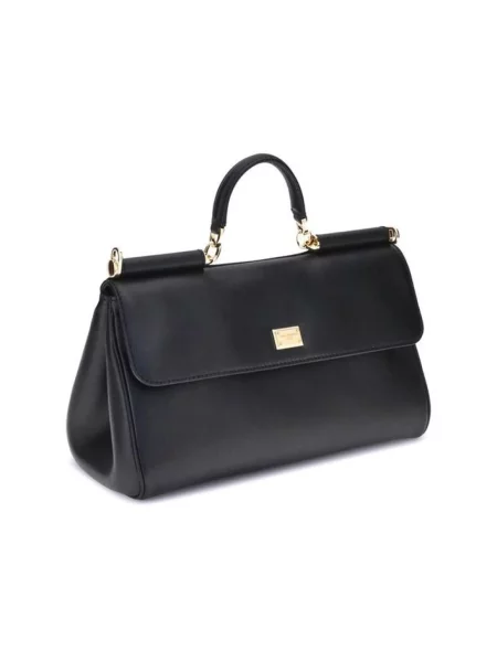 Torebka Dolce And Gabbana skórzana retro czarna
