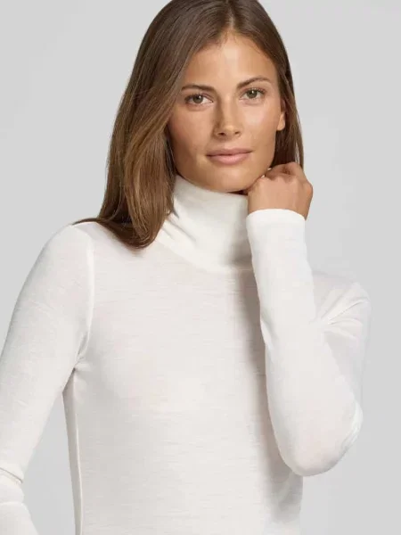 Drobna koszulka z golfem z wełny Style Icon Collection