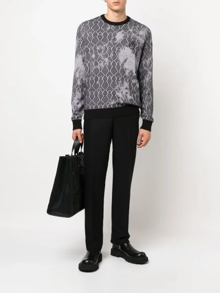 Dzianinowy sweter Billionaire z przetarciami czarny