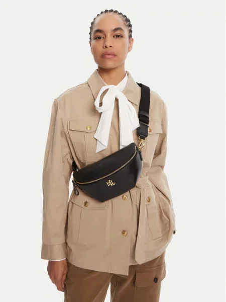 Lauren Ralph Lauren torebka skórzana czarny