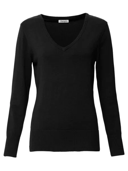 Sweter z cienkiej dzianiny czarny