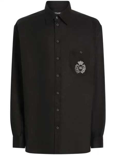 Cămașă Dolce & Gabbana cu broderie negru