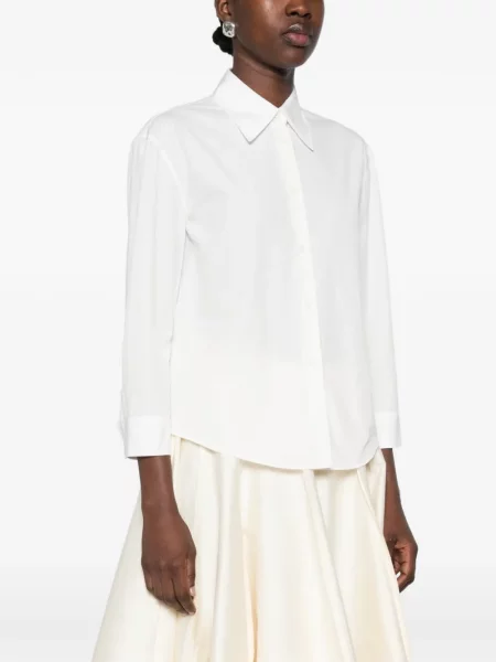 Gulerat lung cămașă Jil Sander clasică alb